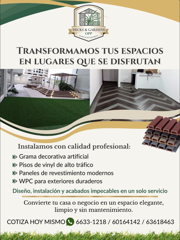 Flyer Publicitario Impreso Decks & Gardens