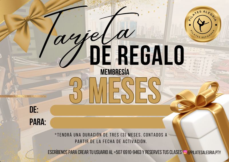 Gift Card & Tarjeta de Regalo Pilates Alegría