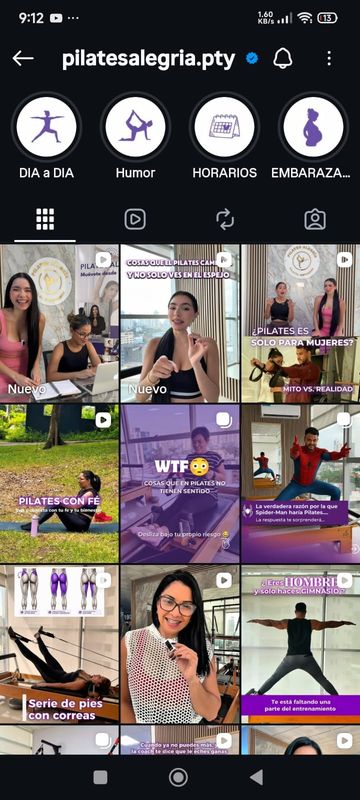 Diseño de Feed Integral · Pilates Alegría